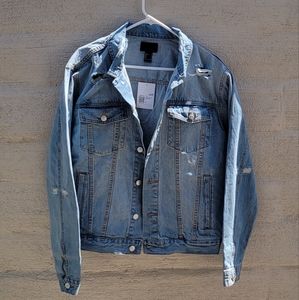 NWT Forever 21 Men L Light Casual Denim Button Up Jacket new classic style